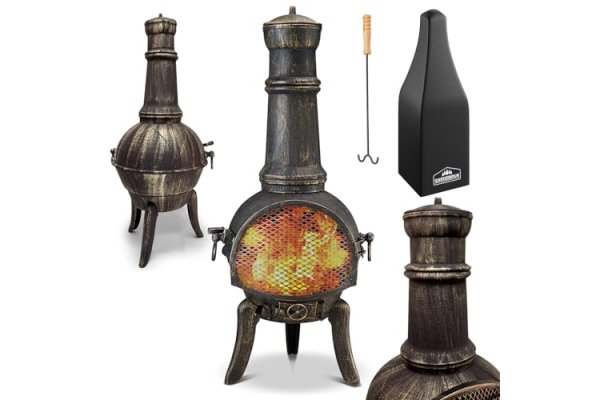 GARDEBRUK® Chiminea Cast Iron Patio Stove | La Hacienda Mexi