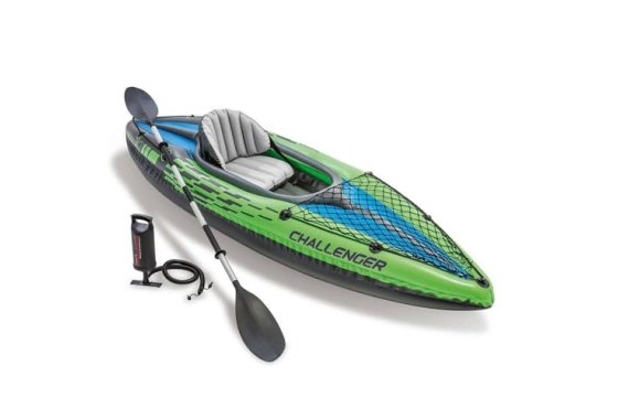 Intex Challenger K1 Kayak 1 Man Inflatable Canoe with Alumin