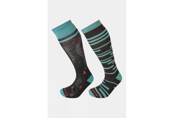 Lorpen  Womens Mid Ski Socks (2 Pack) - Mid Grey