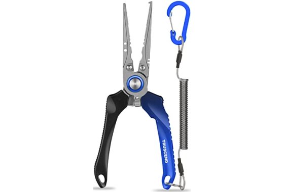 Truscend Fishing Pliers Saltwater with Mo-V Blade Cutter, Co