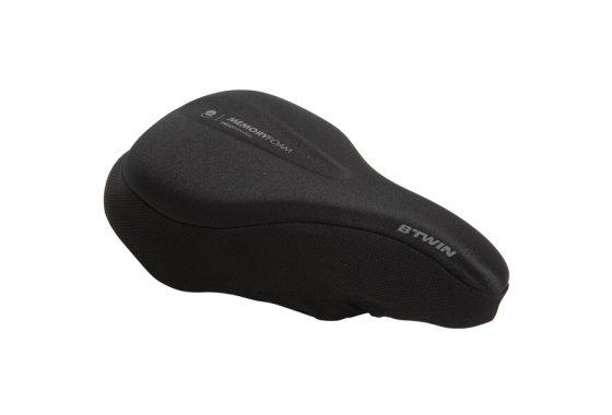 Decathlon Btwin 500 Saddle Cover Memoryfoam - Size L - Black