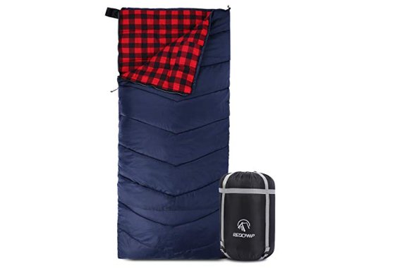 REDCAMP Cotton Lined Sleeping Bag for Adult, Flannel Compact