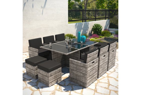 BillyOh Modica 10 Seater Cube Outdoor Rattan Garden Dining S