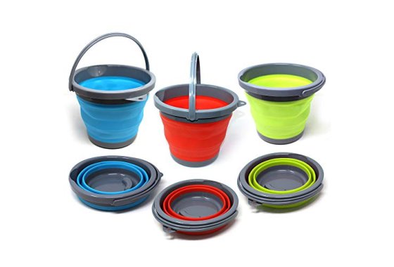 Bramble - 3 Portable Space Saving Collapsible 5 Litre Bucket