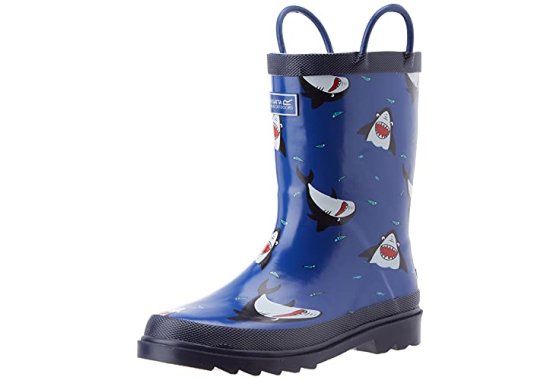 Regatta Kids Minnow Printed Wellies - Nautical Blue - 6K UK