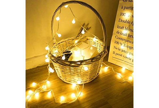 Globe String Lights, 2 Modes 16ft 40LEDs Ball Fairy Lights, 