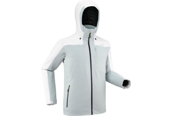 Men’s Warm Ski Jacket 500 White & Grey