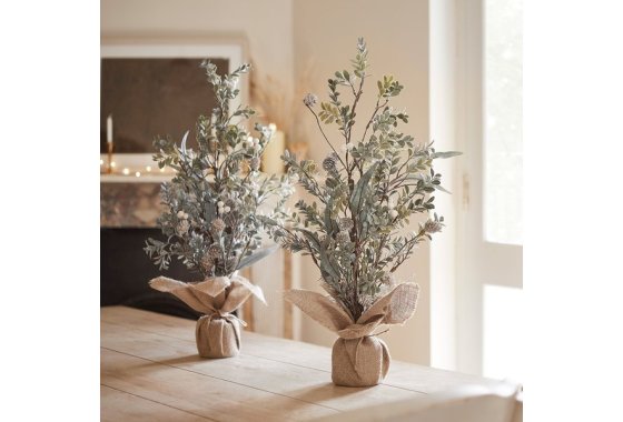 63cm White Berry Mini Christmas Tree Duo