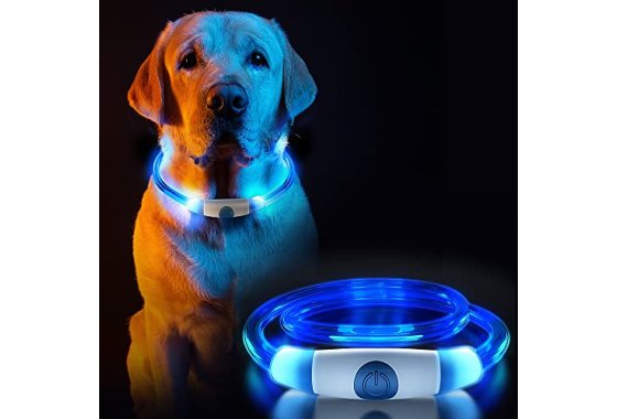 Dog Collar Light for The Dark, Silicone Collar Flashing Led 