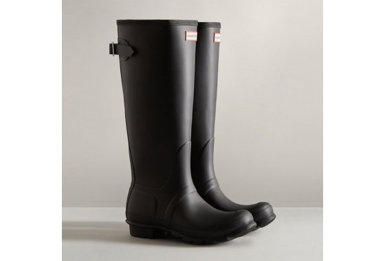 Hunter Womens Original Tall Back Adjustable Wellingtons (Bla