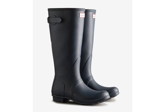 Hunter Womens Original Tall Back Adjustable Wellingtons (Nav