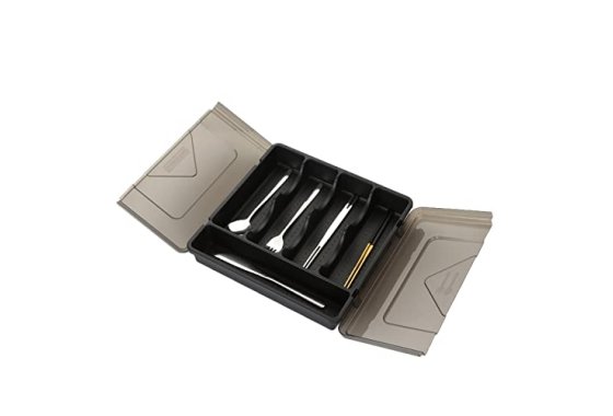 AKOLAFE Cutlery Trays, Large Camping Cutlery Tray with Lids 