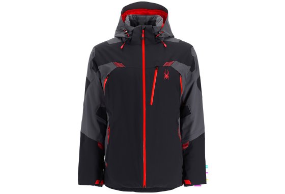 Spyder Leader Insulated Men's Jacket - Black/Volcano/Ebony L