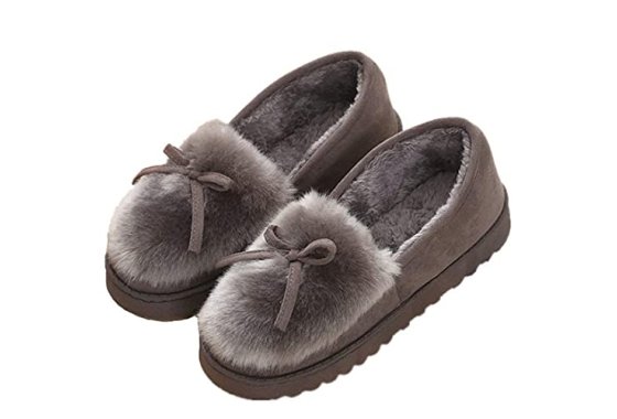 Sisttke Women Faux Fur House Slippers Moccasins Ladies Breat