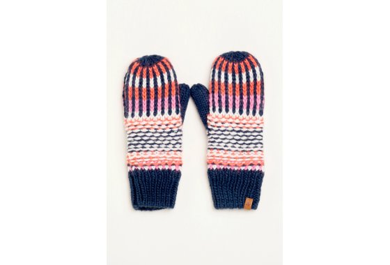 Womens Textured Stripe Knitted Glove -