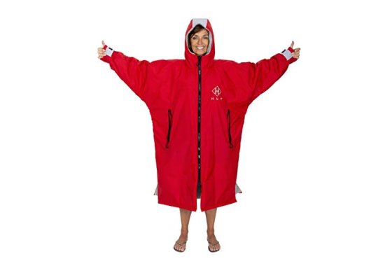 HUT Premium Red Waterproof Change Robe - Waterproof, windpro