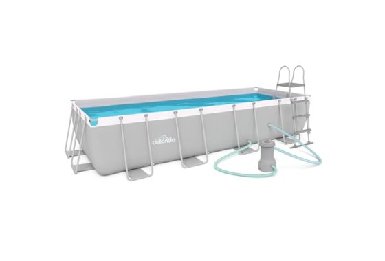 Dellonda 18ft Deluxe Steel Frame Swimming Pool, Rectangular 