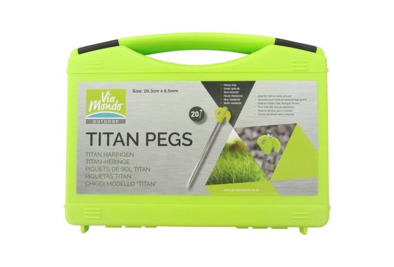 Via Mondo Titan Heavy Duty Rock Pegs 20cm - (Pack 20)