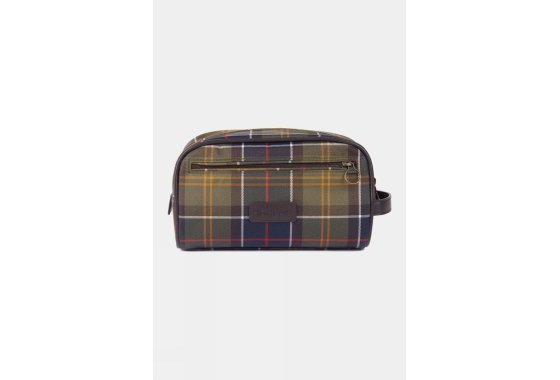 Barbour  Tartan Washbag - Olive