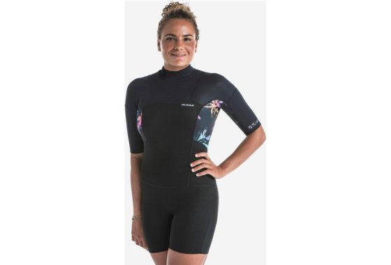 Women’s Surfing Shorty Short-sleeved With Back Zip 500 Palmd