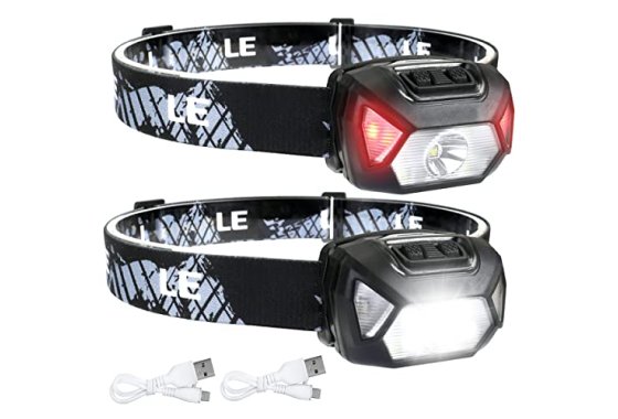 Lepro Head Torch Rechargeable, [2 Pack] 2000L Waterproof LED