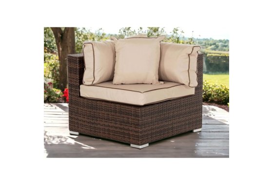 Rattan Garden Corner Section in Brown - Florida - Rattan Dir