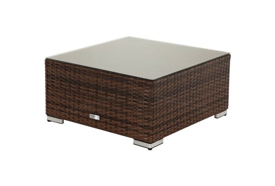 Rattan Garden Ottoman / Coffee Table in Brown - Florida - Ra