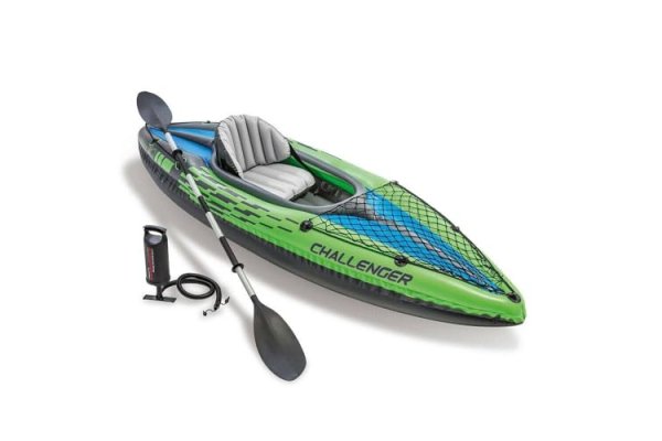 Intex Challenger K1 Kayak 1 Man Inflatable Canoe with Alumin