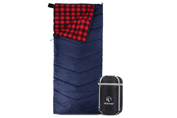 REDCAMP Cotton Lined Sleeping Bag for Adult, Flannel Compact