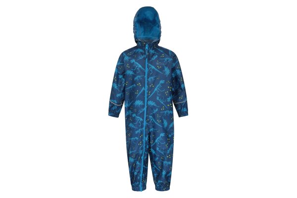 Puddle Kids Printed Waterproof Rain Suit - Blue