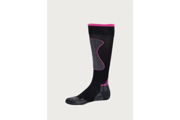 Ellis Brigham Merino Ski Socks - Black/Cerise - M