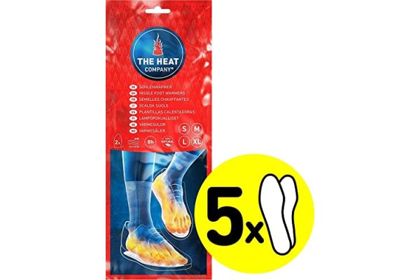 THE HEAT COMPANY Insole Foot Warmers - 5 Pairs - EXTRA WARM 