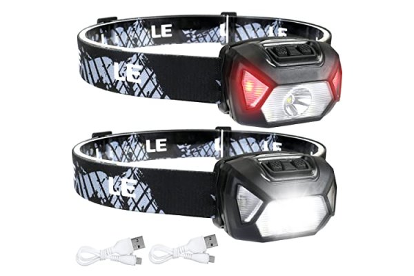 Lepro Head Torch Rechargeable, [2 Pack] 2000L Waterproof LED