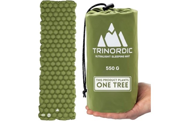 TRINORDIC Ultralight Inflatable Camping Mat – Single Sleepin