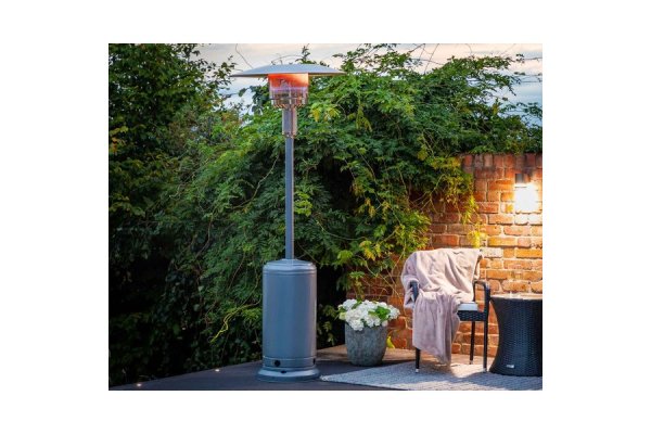 Stainless Steel Mushroom Patio Heater in Silver with Silver 