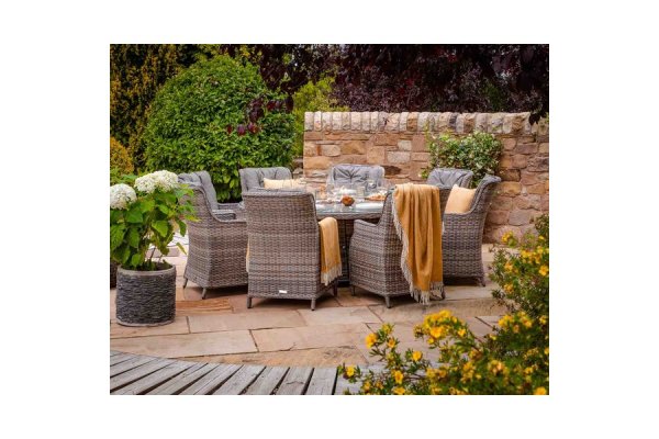 8 Seater Rattan Garden Dining Set With Large Round Table in 