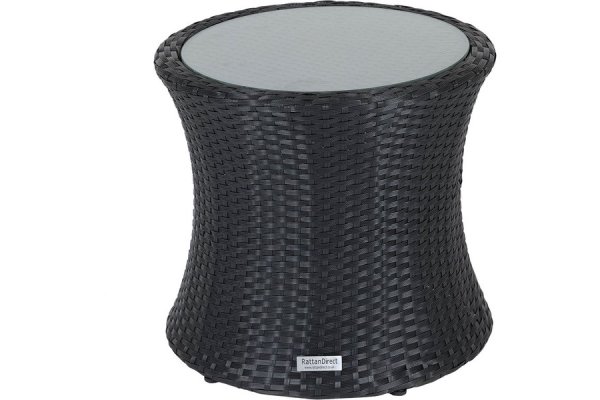 Rattan Garden Tall Round Side Table in Black - Rattan Direct