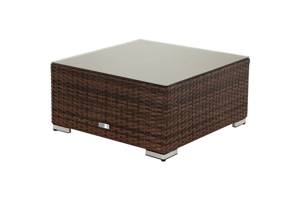 Rattan Garden Ottoman / Coffee Table in Brown - Florida - Ra