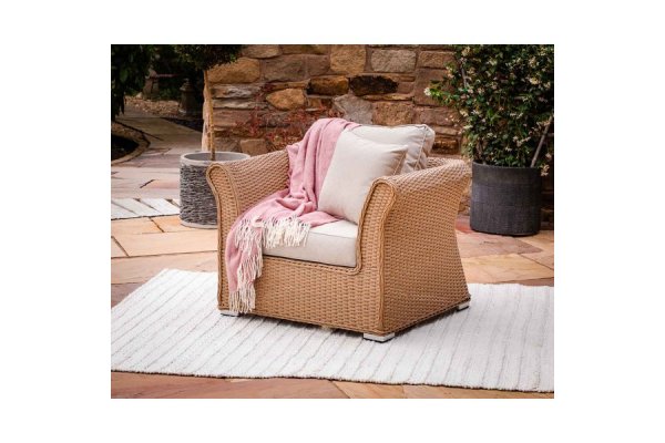 Rattan Garden Armchair in Willow - Lisbon - Rattan Direct