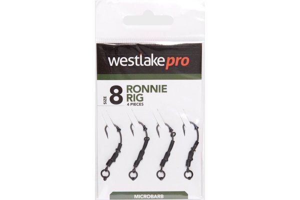 Microbarb Ronnie Rig Size 8 (4 Pack) - Black, Black