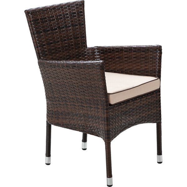 Cambridge - Stackable Rattan Garden Chair in Chocolate Mix and Coffee ...