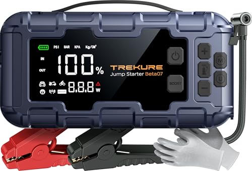 TREKURE 7-IN-1 6000A Jump Starter Power Pack with 160PSI Air